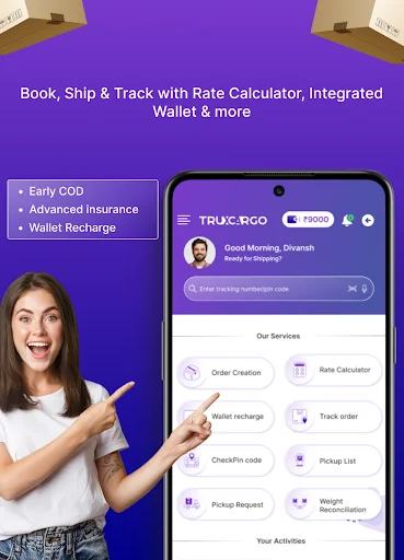Truxcargo ডাউনলোড করুন – ভারতের সেরা কুরিয়ার ও লজিস্টিকস অ্যাপ - Screenshot 1